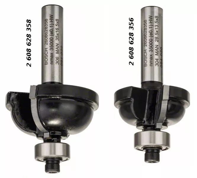 Fraise à profiler type F, roulement, 2 tranchants carbure